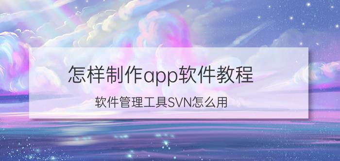 怎样制作app软件教程 软件管理工具SVN怎么用？